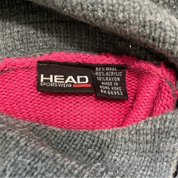 VINTAGE HEAD Sportswear Wool Retro Pullover Cozy Sweater Medium - Picture 6 of 8